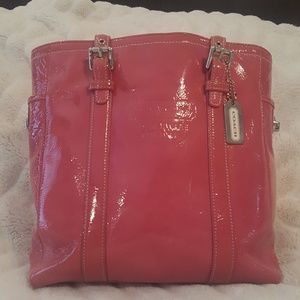 Pink Patent Leather Coach Tote